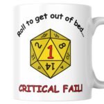 Funny D20 Gift Mug Critical Fail