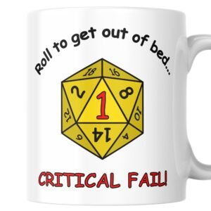 Funny roll d20 gift mug