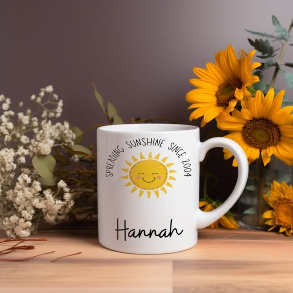 Personalised 20th Birthday Gift Joyful Sunshine Mug - Image 5