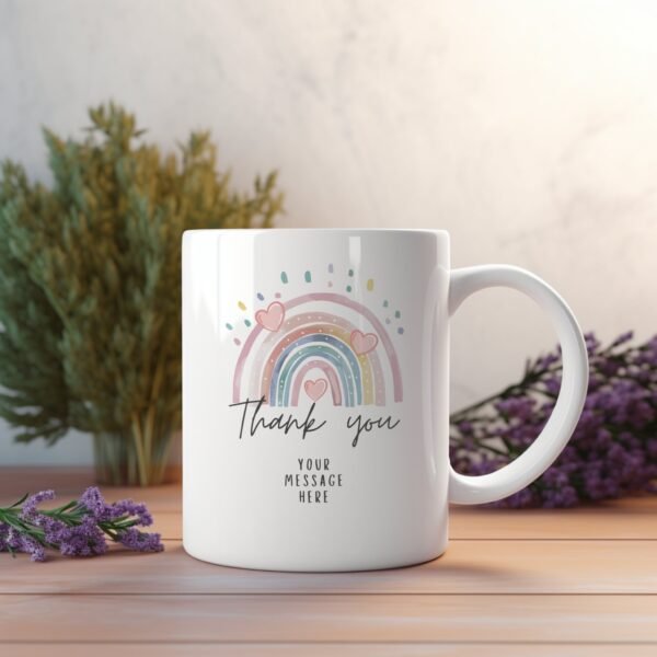 Personalised Rainbow Thank You Gift Mug - Image 4