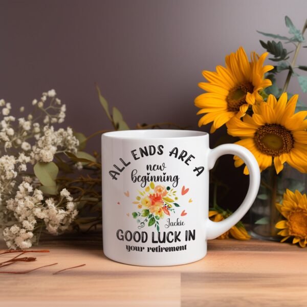 Colourful Flower Retirement Gift Mug - Image 4