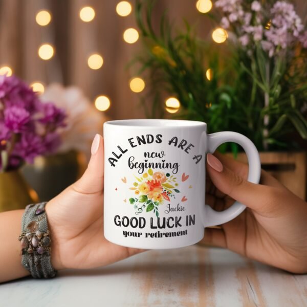 Colourful Flower Retirement Gift Mug - Image 3