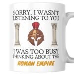 Thinking About The Roman Empire Mug Gift - Bronze Forward Helmet & Columns