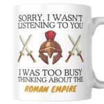 Thinking About The Roman Empire Mug Gift - Bronze Forward Helmet & Swords