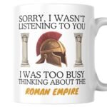 Thinking About The Roman Empire Mug Gift - Bronze Helmet & Columns