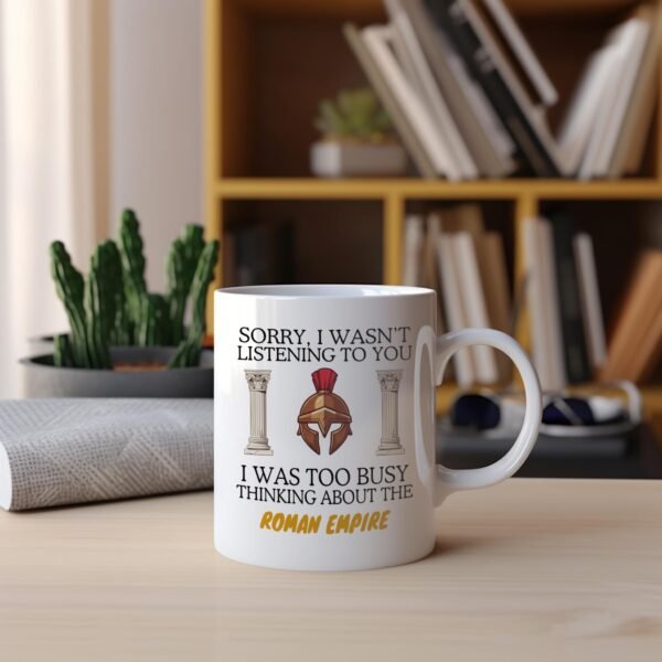 Thinking About The Roman Empire Mug Gift - Bronze Forward Helmet & Columns - Image 5