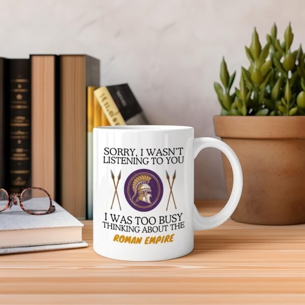 Thinking About The Roman Empire Mug Gift - Shield & Spears - Image 4