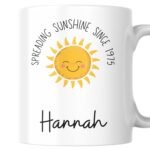 Personalised 50th Birthday Gift Joyful Sunshine Mug