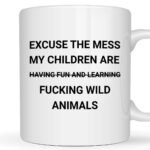 Funny Parenting Mug - My Children Are Animals (Black)