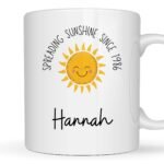 Personalised 40th Birthday Gift Joyful Sunshine Mug