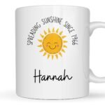Personalised 60th Birthday Gift Joyful Sunshine Mug