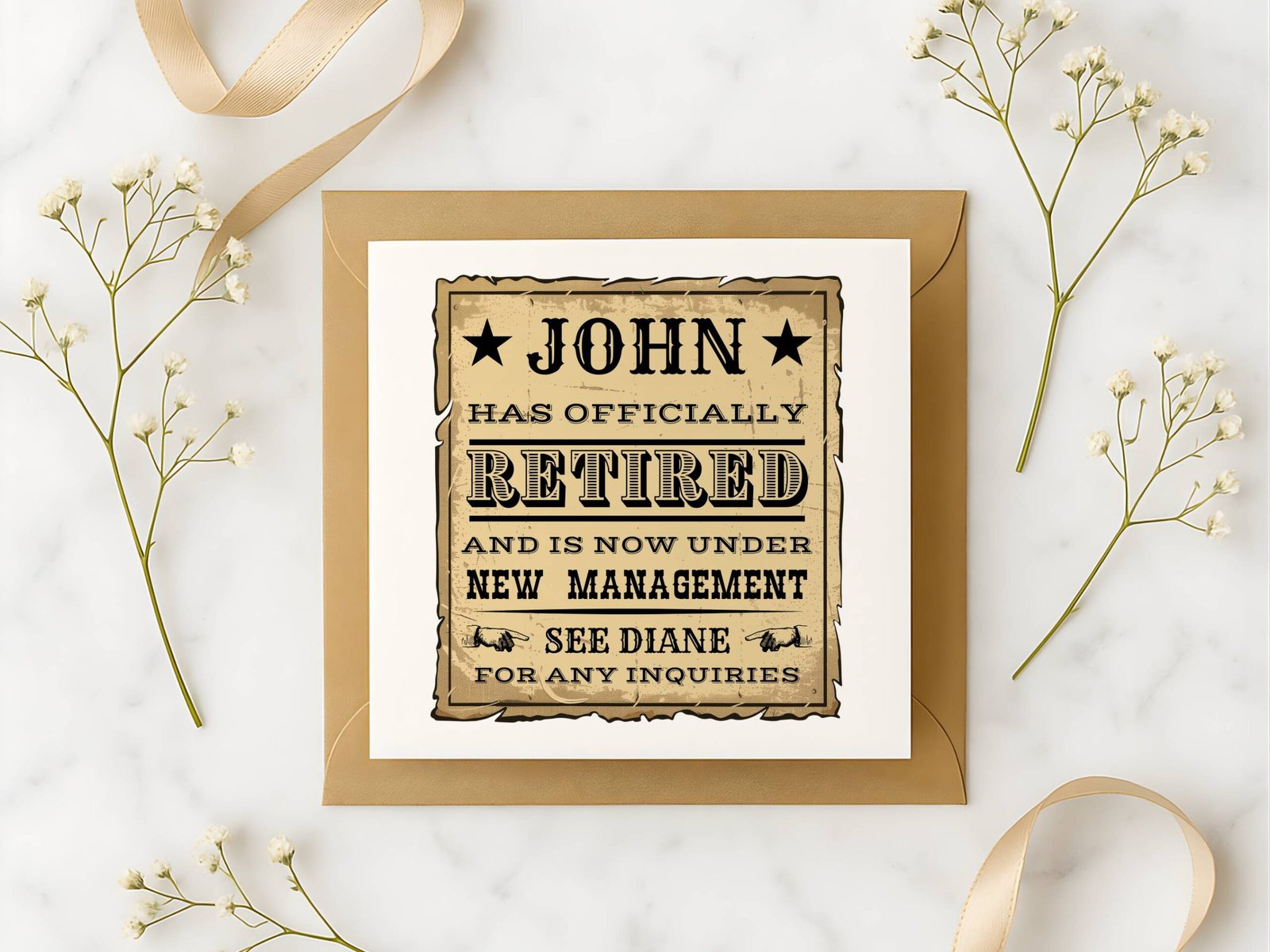 Personalised Retirement Card Funny New Management Husband Wife Custom Name - Image 2