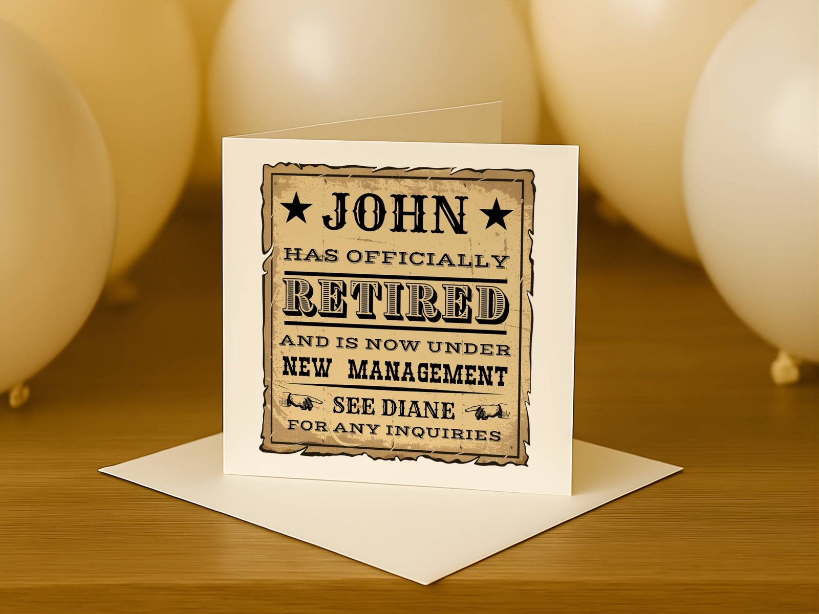 Personalised Retirement Card Funny New Management Husband Wife Custom Name - Image 4